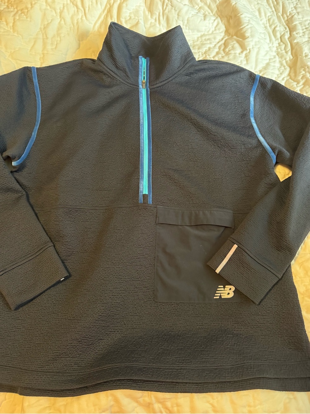 New Balance NB RC Women’s Large Running 1/4 Zip Pullover NB Dry Black Blue